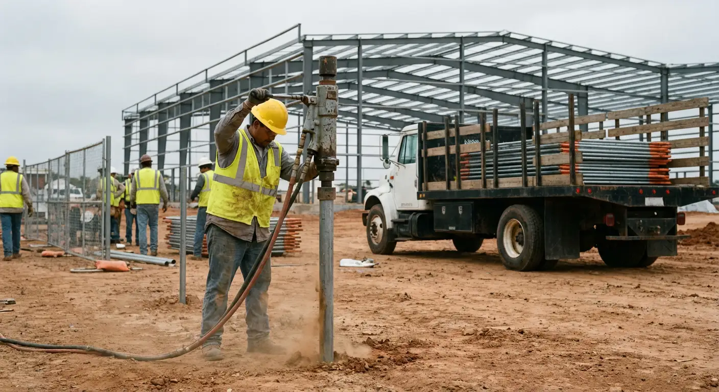 Industrial fencing installation site in West Bloomfield, MI
