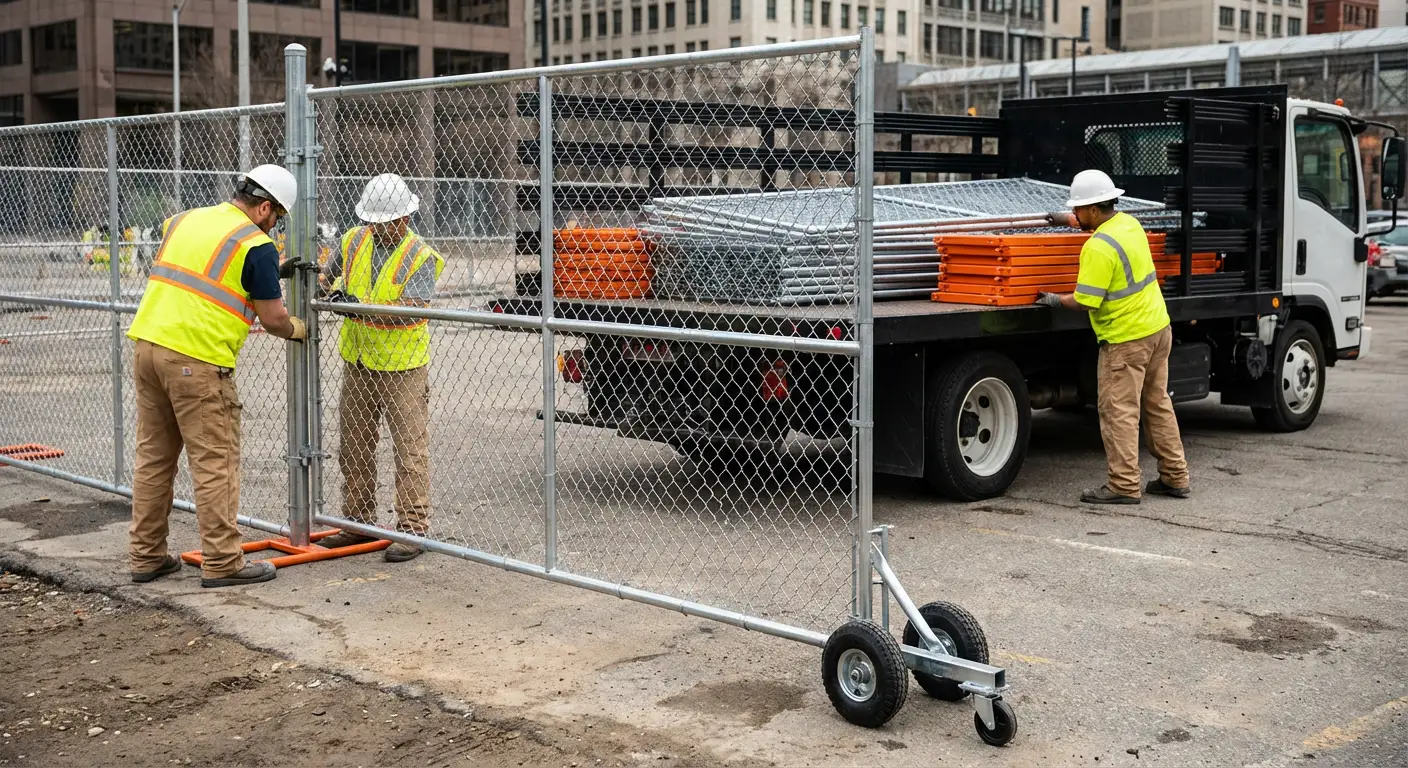 Temporary gate rental installation site in West Bloomfield