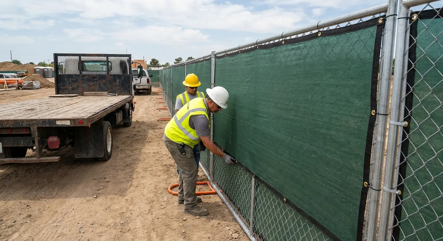Temporary fence and barricade delivery truck in West Bloomfield, MI