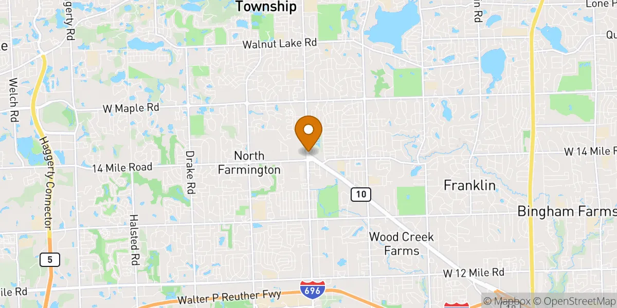West Bloomfield Town Center neighborhood map in West Bloomfield, MI